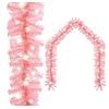 Image de Guirlande de Noël avec Lumières LED Guirlande Artificielle Décoration de Guirlande Ornement Jardin Arrière-cour Extérieur 5 m Rose