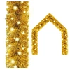 Image de Guirlande de Noël avec Lumières LED Guirlande Artificielle Décoration de Guirlande Ornement Jardin Arrière-cour Extérieur 5 m Doré