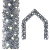 Image de Guirlande de Noël avec Lumières LED Guirlande Artificielle Décoration de Guirlande Ornement Jardin Arrière-cour Extérieur 10 m Argenté