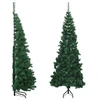 Image de Sapin de Noël Artificiel d'Angle Arbre de Noël Décoration de Noël Jardin Patio Arrière-cour Extérieur Salon Intérieur Vert 240 cm PVC 329166