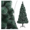 Image de Sapin de Noël Artificiel avec Support Arbre de Noël Décoration de Noël Jardin Patio Arrière-cour Extérieur Salon Vert 240 cm PET