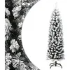 Image de Sapin de Noël Artificiel Mince avec Flocon de Neige Arbre de Noël Décoration de Noël Jardin Patio Arrière-cour Extérieur Salon Vert 120 cm PVC 329257