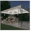 Image de Tonnelle avec double toit et lumières LED 3x4 m Blanc