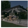 Image de Prieel met dubbel dak en LED-lichtslinger 3x4 m antracietkleur3070299