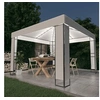 Image de Tonnelle avec Double Toit et Lumières LED Belvédère de Jardin Pavillon d'Extérieur Tente de Réception Chapiteau Barbecue 3x3 m Blanc