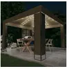 Image de Prieel met dubbel dak en LED-lichtslinger 3x3x2,7 m taupe3070303