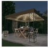 Image de Tuinpaviljoen met LED-lichtslinger 3x3 m taupe3070309