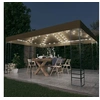 Image de Prieel met LED-lichtslinger 3x4 m taupe3070310