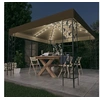 Image de Prieel met LED-lichtslinger 3x3 m taupe3070312