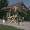 Image de Prieel met LED-lichtslinger 3x3 m taupe3070324