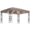 Image de Prieel met LED-lichtslinger 4x3 m taupe3070325