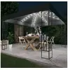 Image de Prieel met LED-lichtslinger 3x3 m stof antracietkleurig3070327