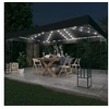 Image de Prieel met LED-lichtslinger 3x4 m stof antracietkleurig3070329