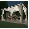 Image de Prieel met gordijn en LED-lichtslinger 4x3 m aluminium cràme3070335