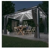 Image de Prieel met gordijn LED-lichtslinger 4x3 m aluminium antraciet3070336