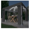 Image de Prieel met gordijn en LED-lichtslinger 3x3 m antracietkleurig3070347