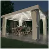 Image de Tonnelle et rideau et guirlande lumineuse LED 4x3 m Blanc crème