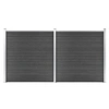 Image de Schuttingpanelenset 353x186 cm HKC zwart3070429