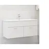 Image de Armoire d'évier avec lavabo intégré Blanc Aggloméré