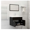 Image de Ensemble de meubles de salle de bain Noir Aggloméré