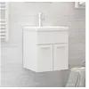 Image de Armoire d évier avec lavabo intégré Blanc Bois d ingénierie