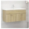 Image de Wastafelkast met ingebouwde wastafel bewerkt hout sonoma eiken3071291