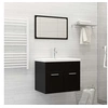 Image de Ensemble de meubles de salle de bain Noir Aggloméré