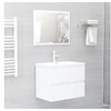 Image de Ensemble de meubles de salle de bain blanc bois d ingénierie