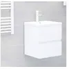 Image de Armoire d évier avec lavabo intégré blanc bois d ingénierie