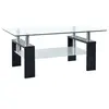 Image de Table basse Noir et transparent 95x55x40 cm Verre trempé