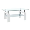 Image de Table basse Blanc et transparent 95x55x40 cm Verre trempé
