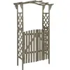 Image de Pergola avec portail 116x40x204 cm Gris Bois de sapin massif