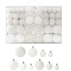Image de Ensemble de Boules de Noël 100 pcs Décoration d'Arbre de Noël Ornement de Vacances Décoration de Noël Jardin Patio Terrasse Extérieur Blanc