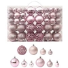 Image de Ensemble de Boules de Noël 100 pcs Décoration d'Arbre de Noël Ornement de Vacances Décoration de Noël Jardin Patio Terrasse Extérieur Rose