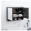 Image de Armoire à miroir de salle de bain 80x15x60 cm MDF Gris brillant