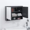 Image de Armoire à miroir de salle de bain 80x15x60 cm MDF Gris