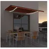 Image de Luifel handmatig uittrekbaar met LED 450x300 cm oranje en bruin3068925
