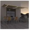 Image de Luifel handmatig uittrekbaar met LED 600x300 cm geel en wit3068963