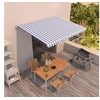 Image de Luifel handmatig uittrekbaar 400x350 cm blauw en wit3068976