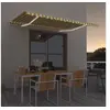 Image de Luifel handmatig uittrekbaar met LED 450x350 cm geel en wit3069003