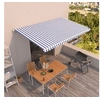 Image de Luifel handmatig uittrekbaar 500x350 cm blauw en wit3069016