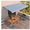 Image de Luifel handmatig uittrekbaar 600x350 cm blauw en wit3069036