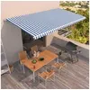 Image de Luifel automatisch uittrekbaar 600x350 cm blauw en wit3069046