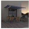Image de Luifel handmatig uittrekbaar met LED 500x300 cm blauw en wit3069141