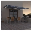 Image de Luifel handmatig uittrekbaar met LED 600x300 cm blauw en wit3069161