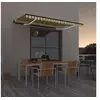 Image de Luifel handmatig uittrekbaar met LED 400x350 cm geel en wit3069183