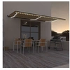 Image de Luifel handmatig uittrekbaar met LED 600x350 cm geel en wit3069243
