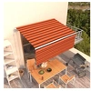 Image de Auvent Rétractable Automatique avec Store Banne Pliable Jardin Balcon Terrasse Extérieur Protection contre Rayons UV 3x2,5 m Orange Marron