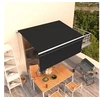 Image de Auvent Rétractable Manuel avec Store Banne Pliable Jardin Balcon Terrasse Extérieur Protection contre Rayons UV 3,5x2,5 m Anthracite