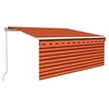 Image de Auvent rétractable manuel avec store 3,5x2,5 m Orange et marron
